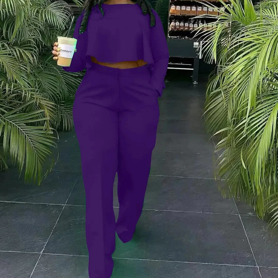 Two Piece Women Tracksuit Set Dashiki African Spring Summer Spring Long Sleeve Top and Pants Set Party Suit Matching Sets 241105