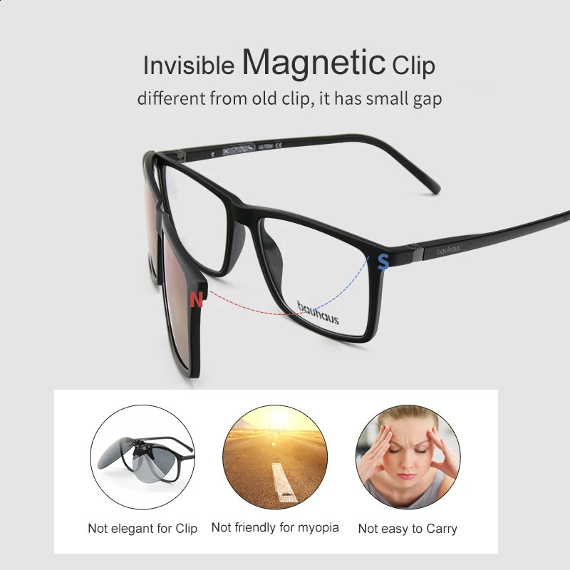3174 Magnet Sunglasses Clip Mirrored Clip on Magnetic Sunglasses Clip on Glasses Men Polarized Clip Custom Prescription Myopia 241105