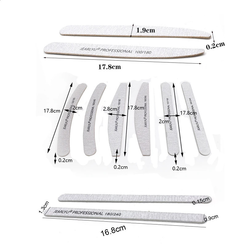 100pcslot Nail File 100 180 240 Wood Various File Nail Polish Manicure Sanding Vijlen Nails Buffer Professional Nail Art Tool 241105
