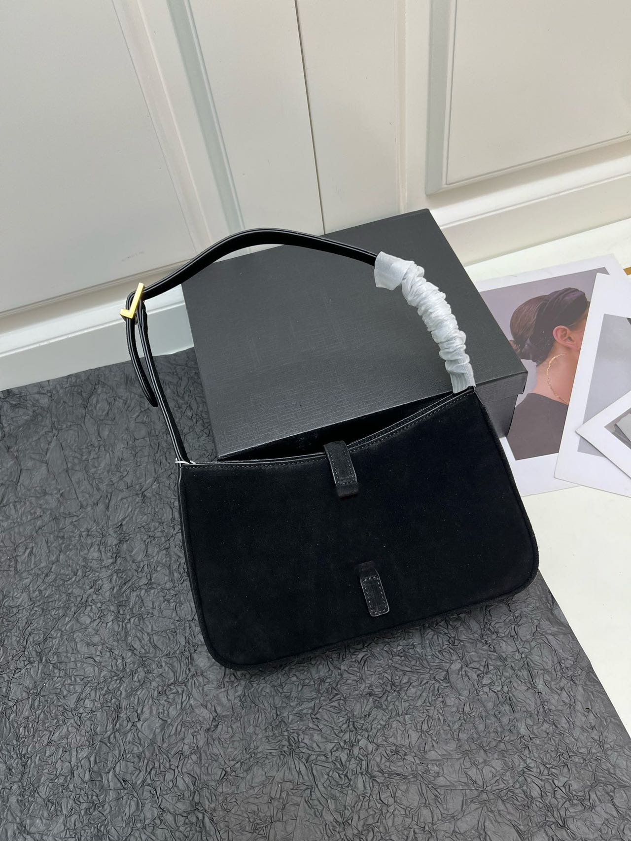 Designer shoulder bags Vintage handbags for women underarm hobo Fashion Suede mini bag womens purse classic Saddle lady messenger bag le5a7 Baguette Satchels PRPU