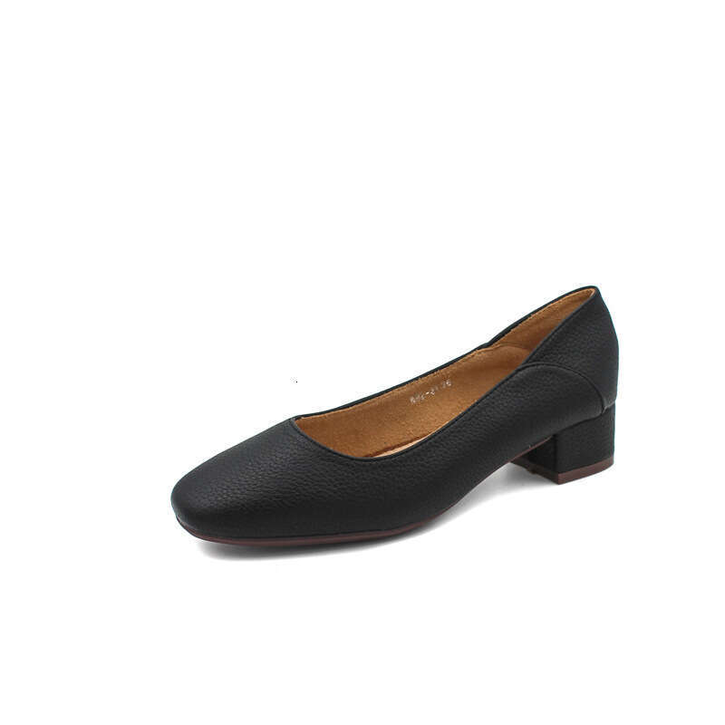 Square Toe Low Order For Women, Spring 2023 New Korean Version, Shallow Mouthed, Simple, Soft Leather, Comfortable, Niche Scoop Shoes