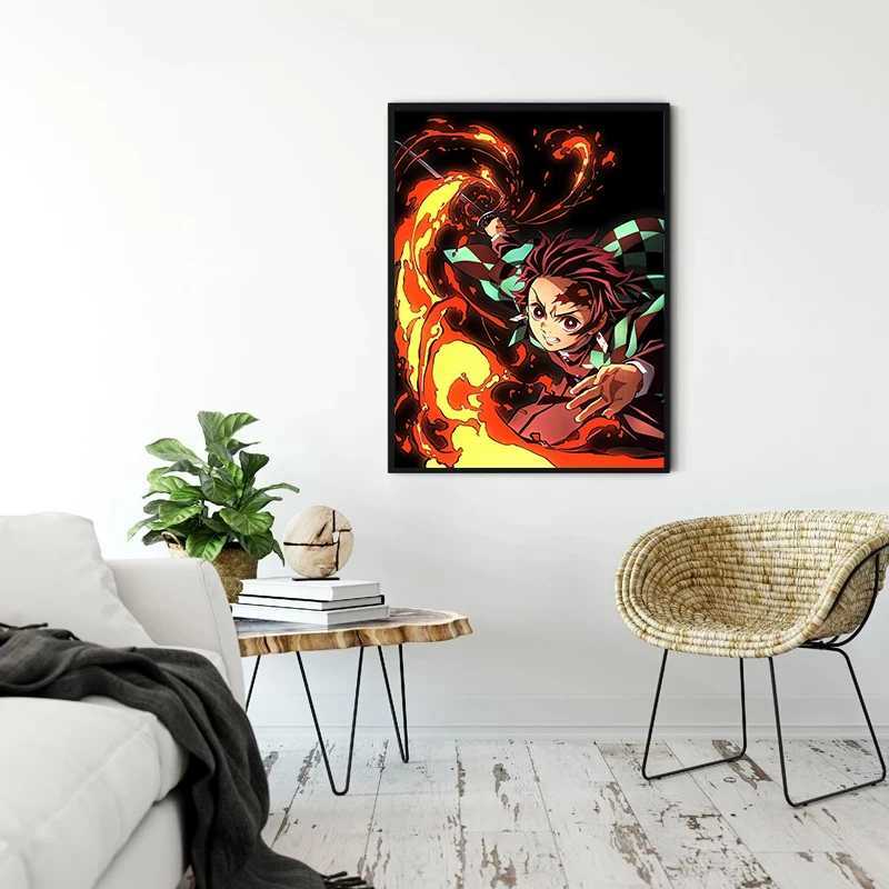 Japanese Anime Demon ayer Wall Art Poster Nezuko And Tanjiro Home Decor Prints Living Room Bedroom Canvas Painting ral GiftsXJ241104