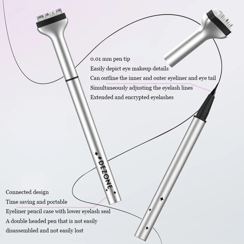 Dezone Lower Eyelashes Stamp Makeup Professionnelle Undereyelash Seal Eyeliner Pen Waterproof And Sweat Proof Eye Liner 2 In 1 241104