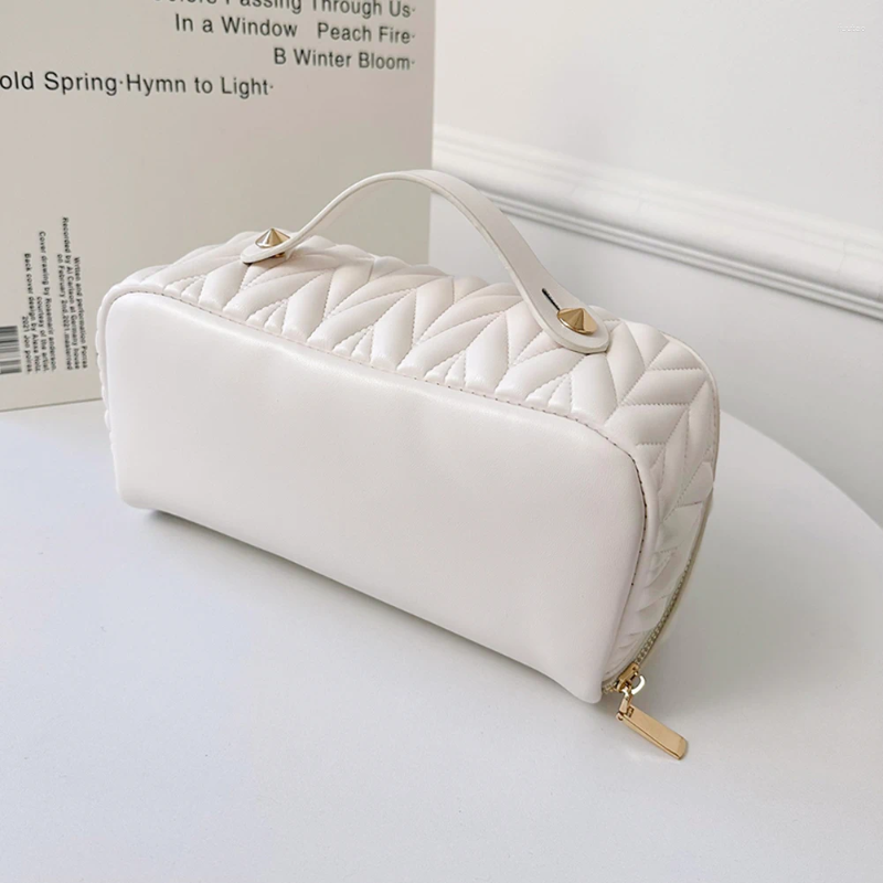 Cosmetic Bags PU Storage Bag Multifunctional Makeup Brush Large Capacity Lightweight With Zipper Portable For Holiday Gifts