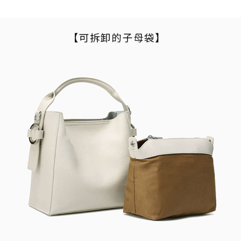 2025 New Women's High Quality Shoulder Handbag Real Cow Leather, Versatile Simple and Fashionable Crossbody Bucket Bag for Girls