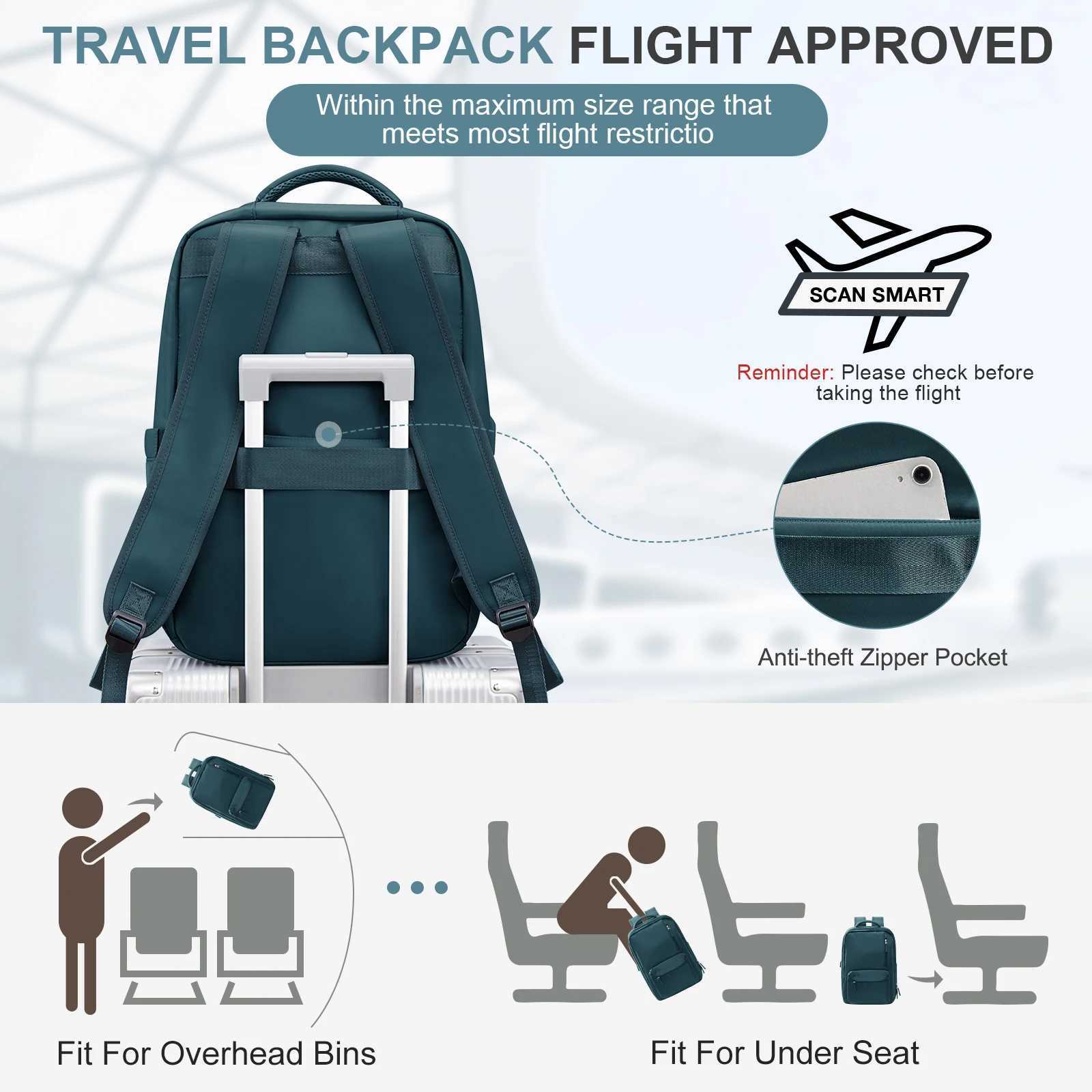 CMM Large Travel Backpack for Women Men Carry on Flight Approved 15 6 Inch Laptop Daypack with Usb Charging Port 241105