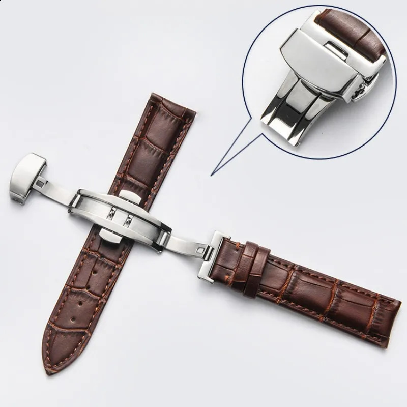 Watchband 14mm 16mm 18mm 19mm 20mm 21mm 22mm 24mm Genuine Leather Strap Men Universal Replacement Watch Band Accessories 241105