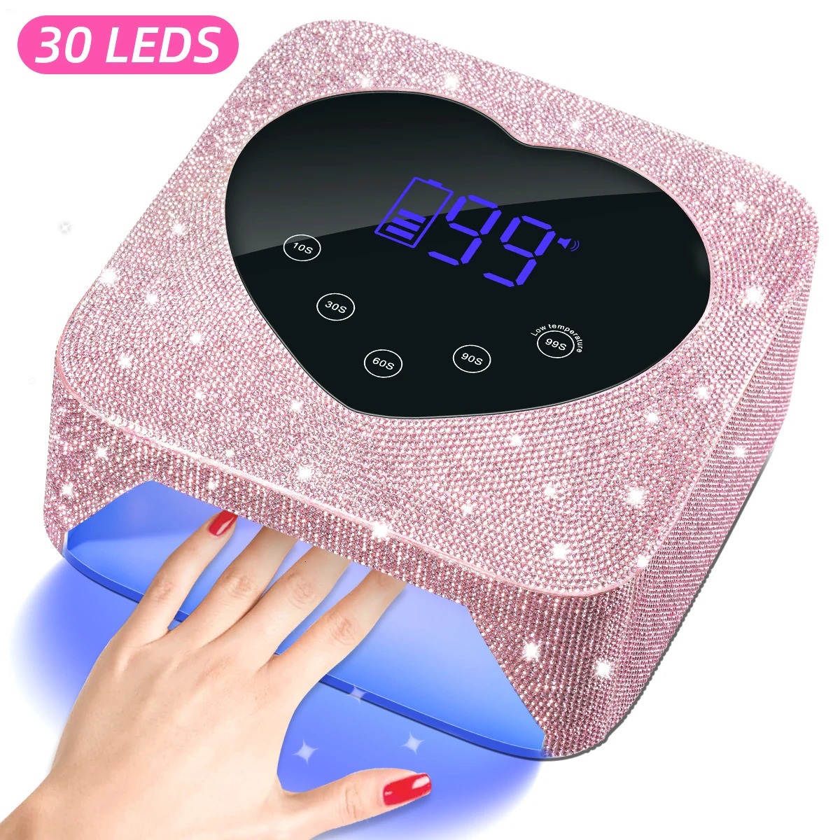 Rechargeable UV LED Nail Lamp 30LEDS Cordless UV Light For Nails Professional Curing Lamp For Gel With Touch Screen Salon Tools 241104