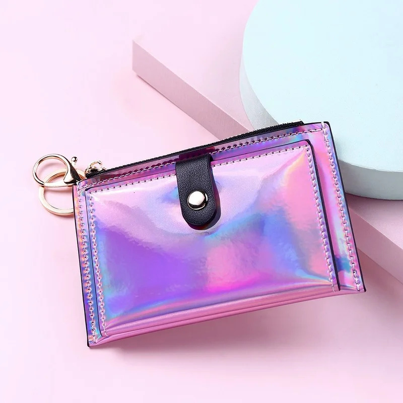 New Laser Holographic Designer Keychain Multi Slot Coin Coin Wallet