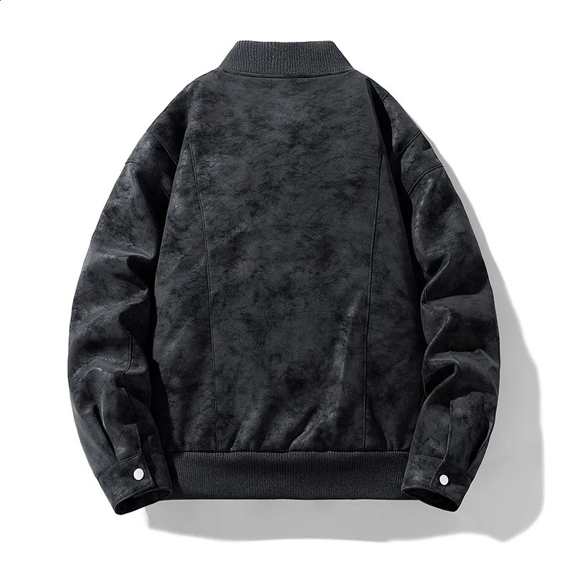 Winter Thick Jackets Men Baseball Collar Warm Casual Coats Male Fashion Suede Jacket Solid Zipper Bomber Outerwear Coat For Man 241105