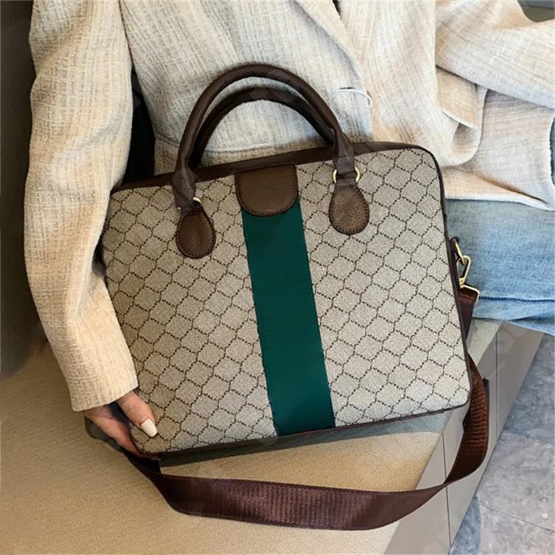 Designer Briefcases Luxury Laptop Bags Briefcase Bag Stripe Computer Bags Large Capacity Leather Briefcase Business Handbags Men Bag Christmas Briefcases