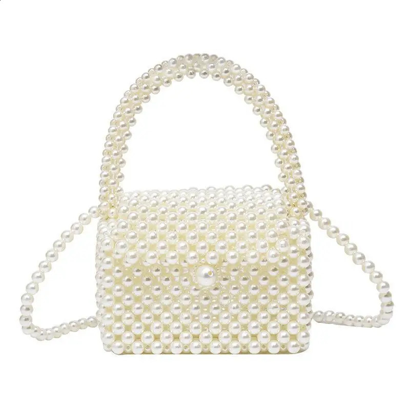 Pearl handbag womens horizontal small wallet handbag womens beach flip phone womens pearl shoulder bag 241105