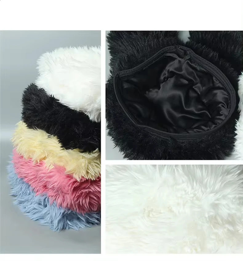 Y2k Rabbit Ears Plush Hats Cute Girls Winter Beanie Pullover Cap Women Lolita Thickened Warm Funny Party Pography Fleece 241105