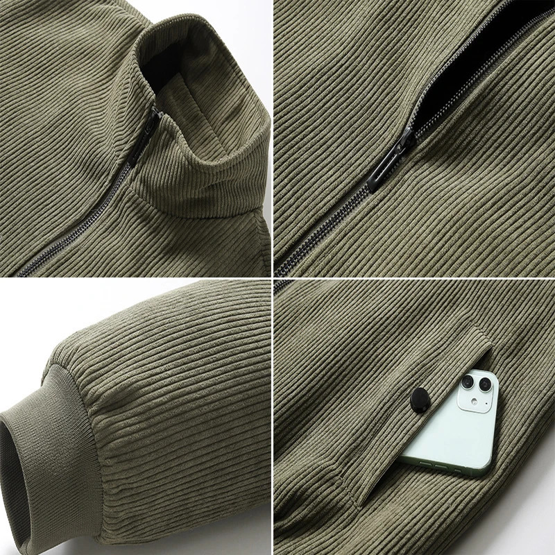 DIMUSI Winter Mens Corduroy Jackets Casual Male Outwear Thick Velvet Windbreaker Fleece Warm Jacket Clothing 241105