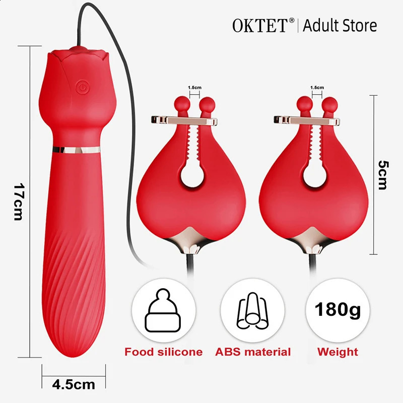 Electric Nipple Clamp Breast Massage Vibrator 10 Modes AV Adult Stimulator Sex Toys For Women Couples Female 241105