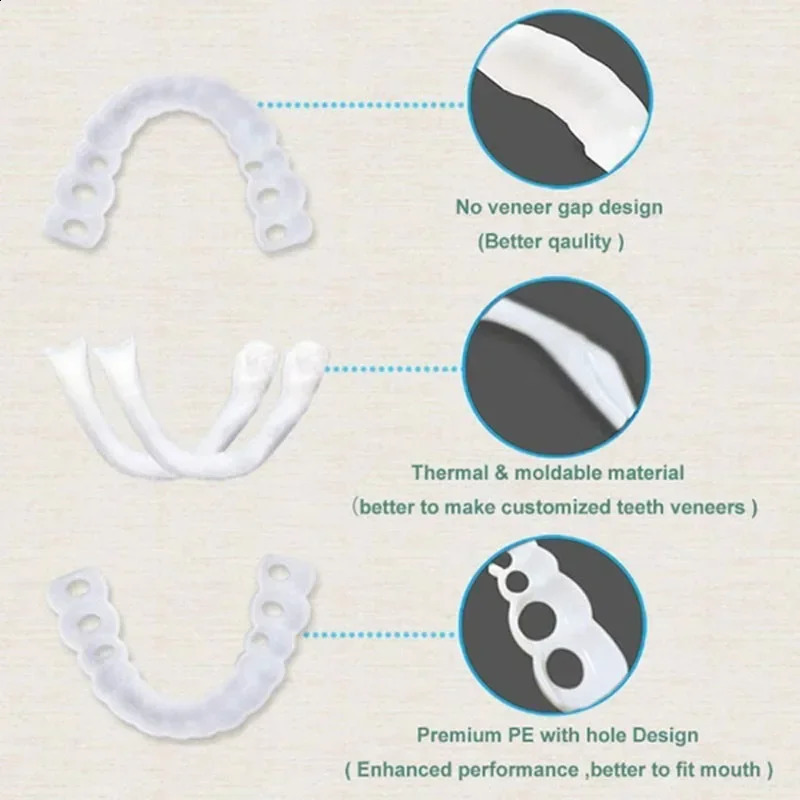 Top Quality Upper Plus Lower Comfort Fit Flex Whitening Tooth Denture Braces 241105
