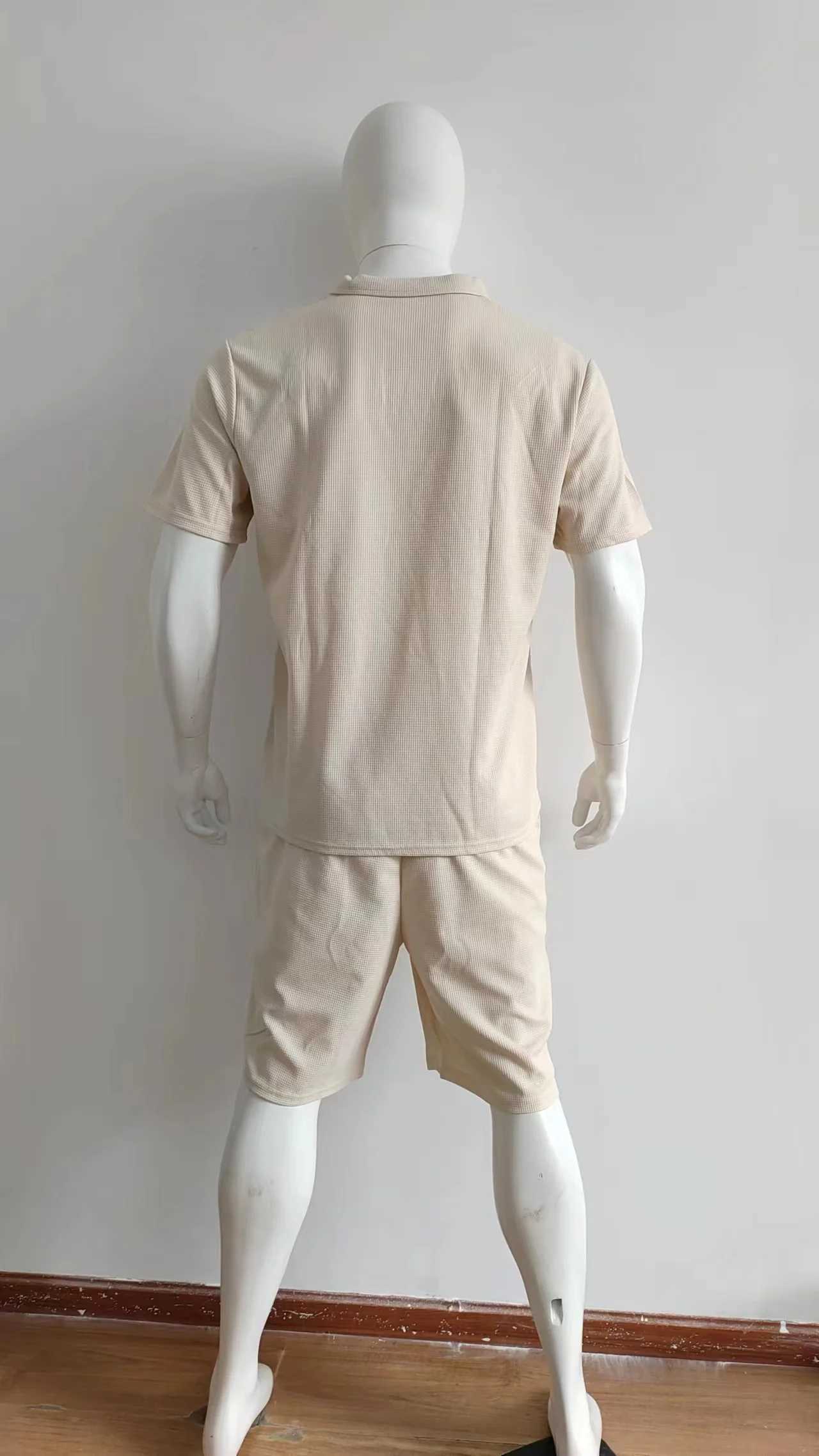 New summer 2024 Wfle V-neck short sleeved two-piece set with mens clothing W241104