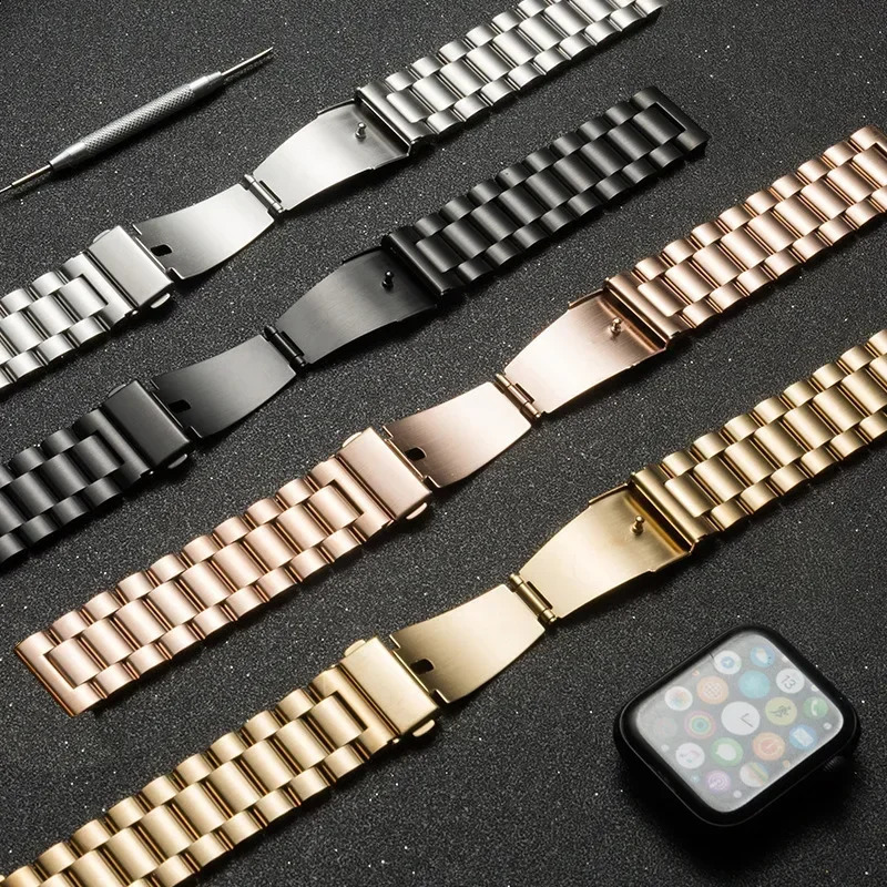 Stainless Steel band Galaxy watch 7FE65 pro4Classic 20mm 22mm metal bracelet amazfit GTSGTR432emini strap 241105