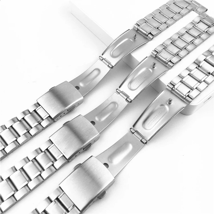 Stainless Steel Watch Band Universal Strap Folding Safety Buckle for Women Bracelet Strap18mm 20mm 22mm Belt Accessories 241105