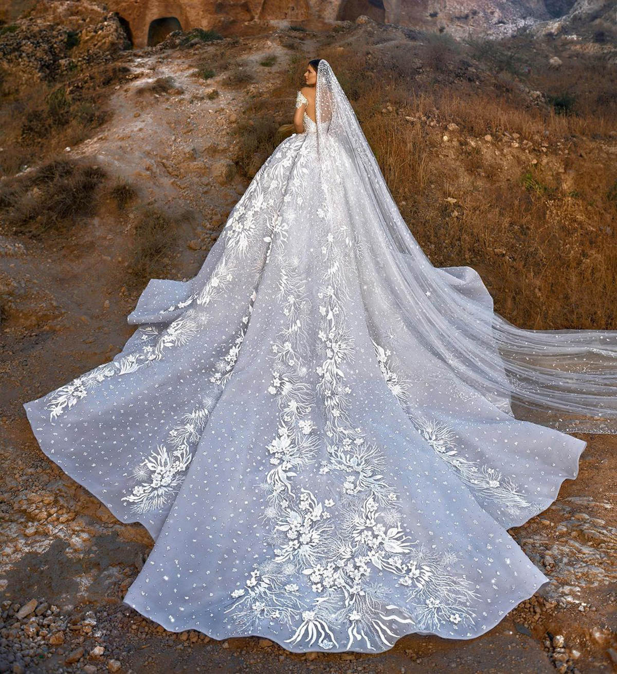 Vintage Wedding Dresses 3D Ral Appliques Off Shoulder Bride Ball Gown Lace Short Sleeves Bridal Dress Backless Customized Vestidos De Novia 0219