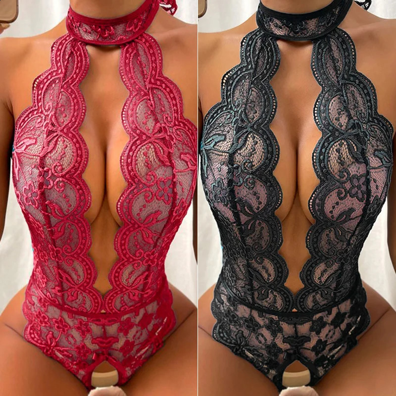 Open Bra Crotchless Lingerie Woman Underwear For Sex Lace One Piece Sexy Plus Size Bodysuit Lenceria Erotic Mujer Sexi 241105