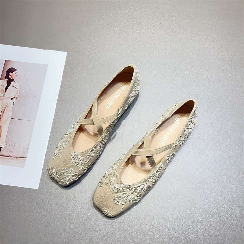 Chinese Style Qipao Fashion New Spring And Autumn Mary Jane Women's Embroidered Low Heel Cross Ballet Single Shoes
