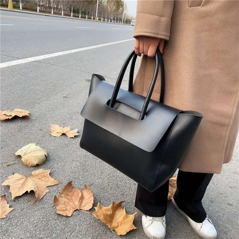 Handbags Woman Large Capacity Tote Fashion Simple High Quality PU Leather Female Designer Shoulder Bags Classic