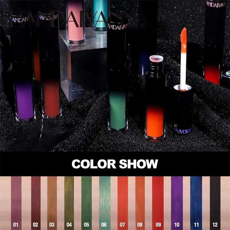 Black Green Purple Lipstick Christmas Halloween Lip Makeup Tint Moisturizing Waterproof Matte Lipstick Waterproof Lip Pigment 241105