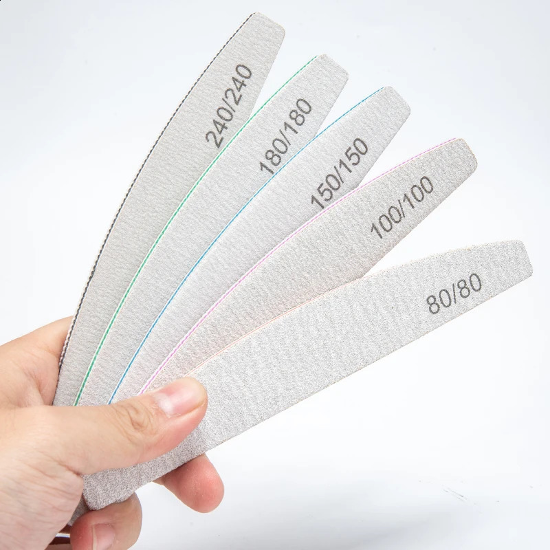 3510Pcs Professional Nail File Sandpaper Strong Thick Nail Files Buffer For Manicure Sanding Half Moon Lime Nail Tools 100180 241105