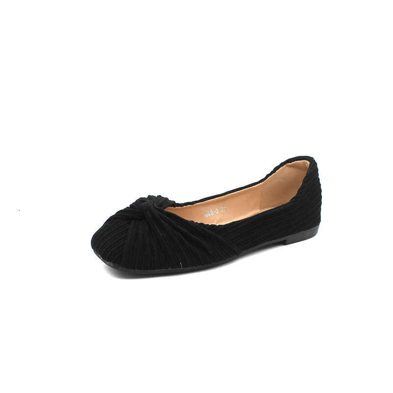 Single Shoe Women's 2023 New Spring/Summer Fairy Style Square Toe Soft Soled Flat Shoes, Light Mouth Versatile Suede Floating Shoes