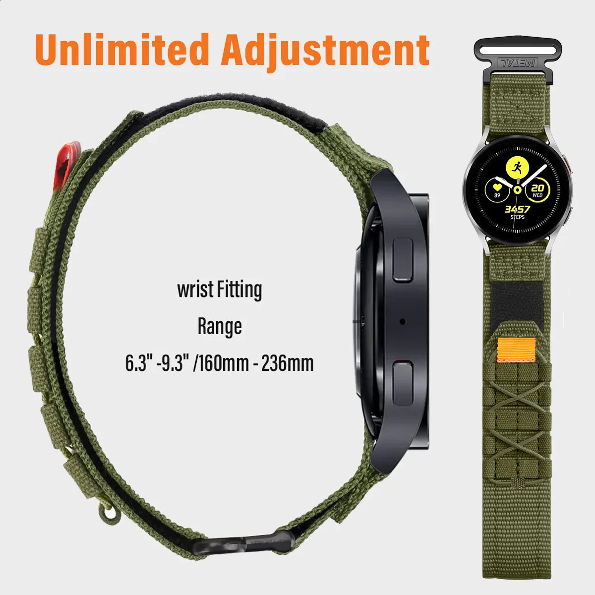 Wristband Compatible with Galaxy Watch 765444m m40m mGalaxyWatc h647m m43mm GalaxyWatch 5ProW a tch4Class i cWatch341mmAc t ive220mmMil itary RuggedNy