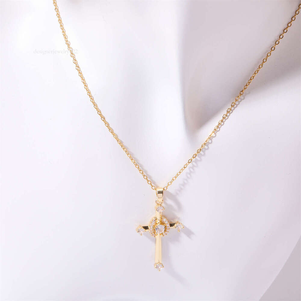 Pendant Chain Jewelry Minimalist Cross Rose Necklace Etsy New Product