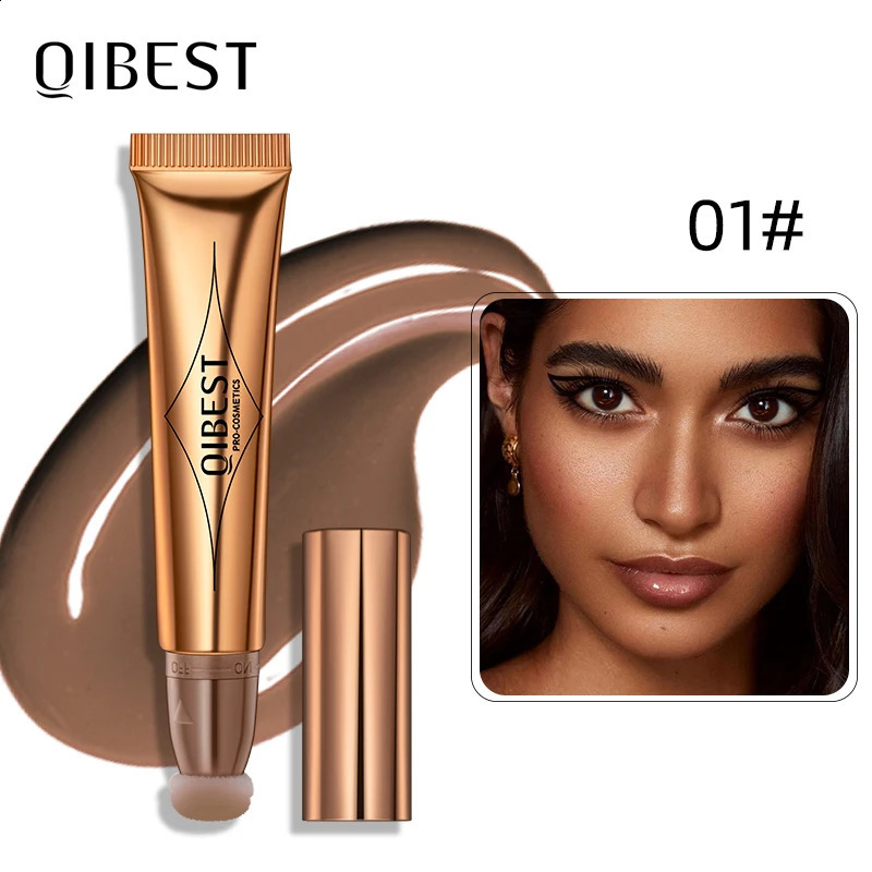 QI Face Liquid Contour With Cushion Applicator Natural Cream Moisturizing Multi-use Stick Contour Liquid Bronzer Makeup 241105