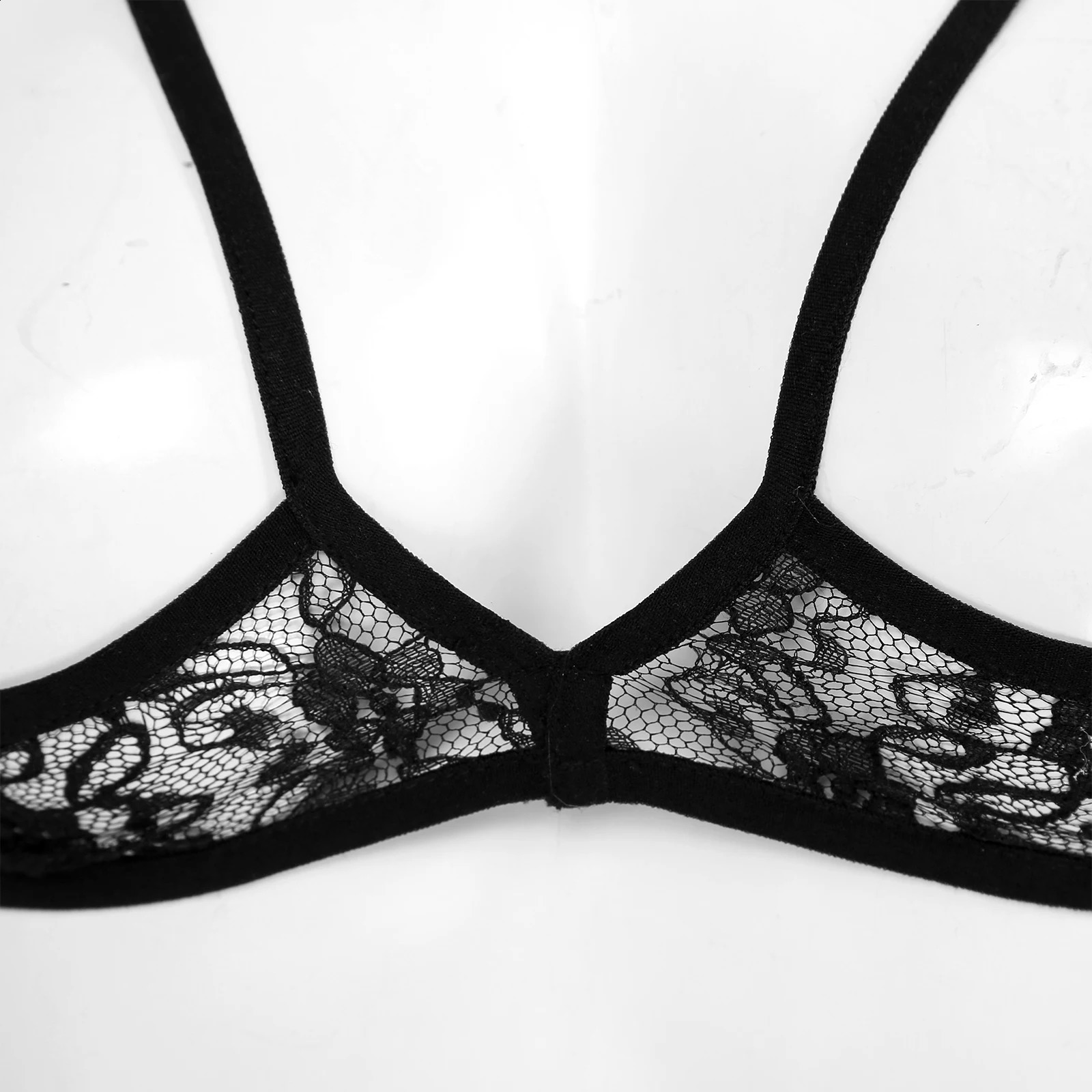 Womens Sexy Open Cups Bra Lingerie Sheer Lace Soft Wireless Brassiere Exposed Nipples Bralette Chest Brace Underwear Nightwear 241105