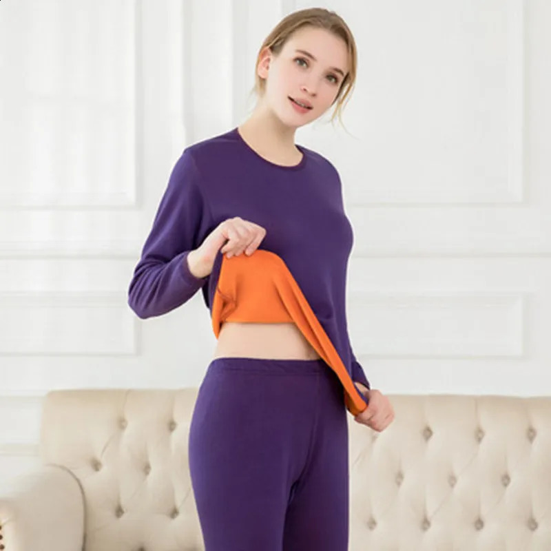 Long Johns Men Thermal Underwear Winter Fleece Johns Sets Women Fleece Warm Pajamas Set Velvet Thick Thermal Underwear Sets 241105
