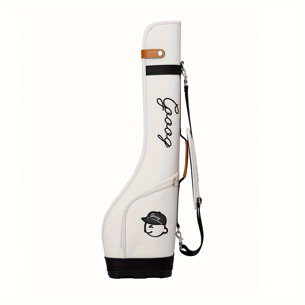 Golf practice bag classic half bag design antique style artificial leather material zipper closure waterproof available in white brown olive green