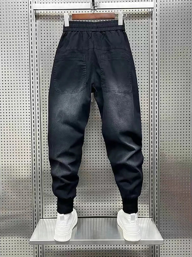 Mens Harem Jeans Japanese Harajuku y Baggy Hip Hop Streetwear in Black Korean Street Trousers 241105