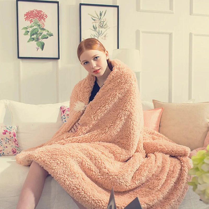 Blanket 150x20cm Universal Cashmere Bedding Long Plush Solid Throw Blanket Warm Tape Sleeping Home Adult Blanket 241104