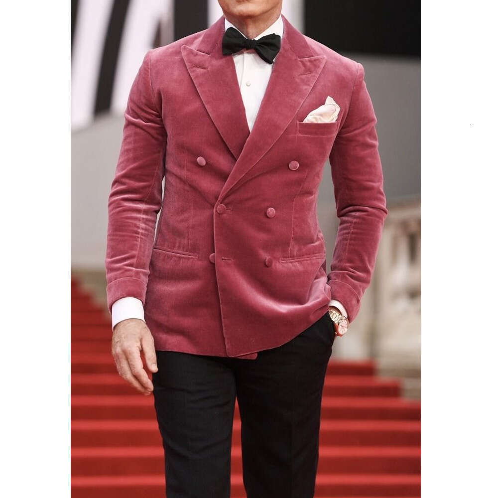 Men's Jacket Double-Breasted Veet Jackets Man Dress Elegant Mens Blazzer Suit Male New In Suits And Blazers & Coats Top