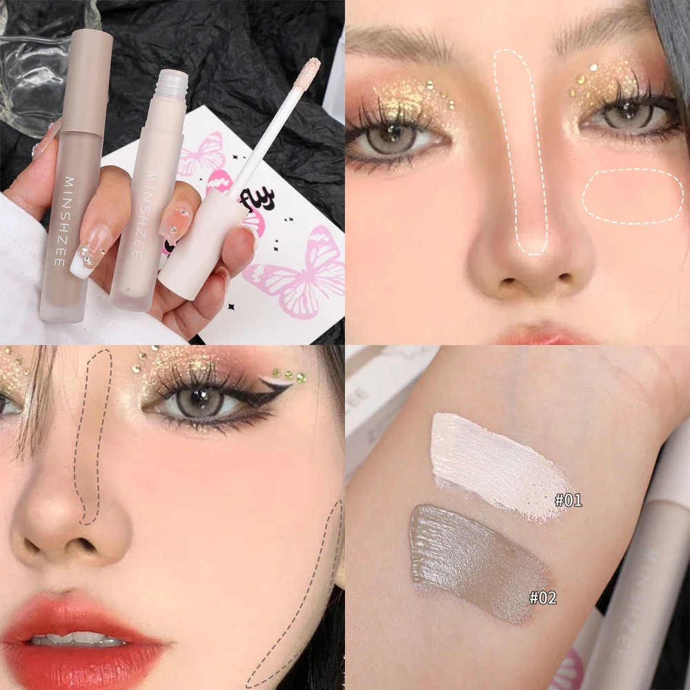 Waterproof Liquid Contour Stick Matte Highlighter Nose Shadow Long Lasting Brightening Face Bronzers Contouring Makeup Cosmetics 241105