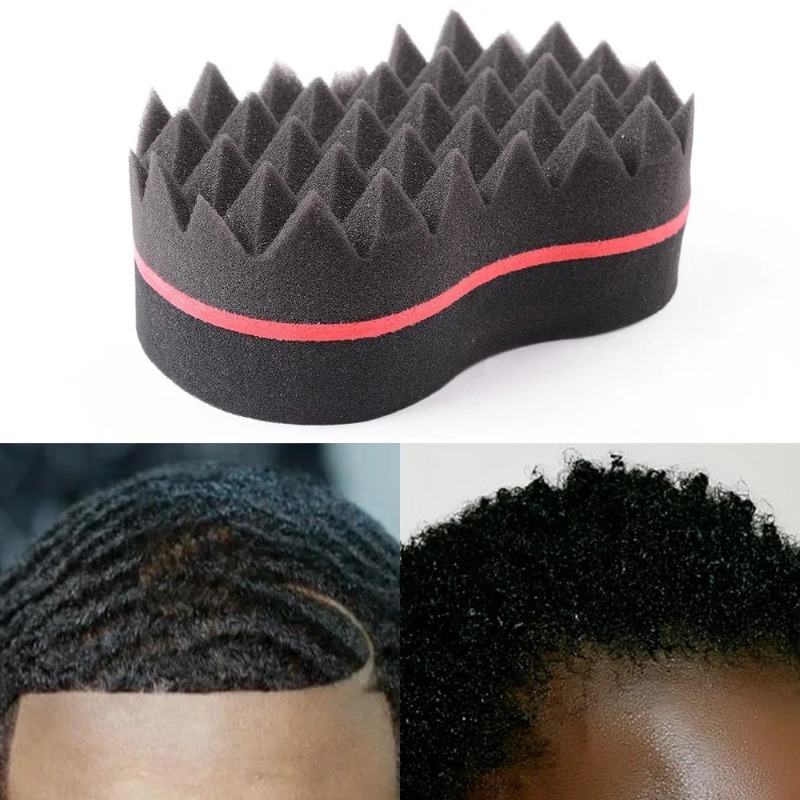 Curly Hair Styling Sponge Brush Double Sided Sponge Brushes Multi-holes Side Braid Twist Hair Curl Wave hair brushfor Multi-holes Hair Brush