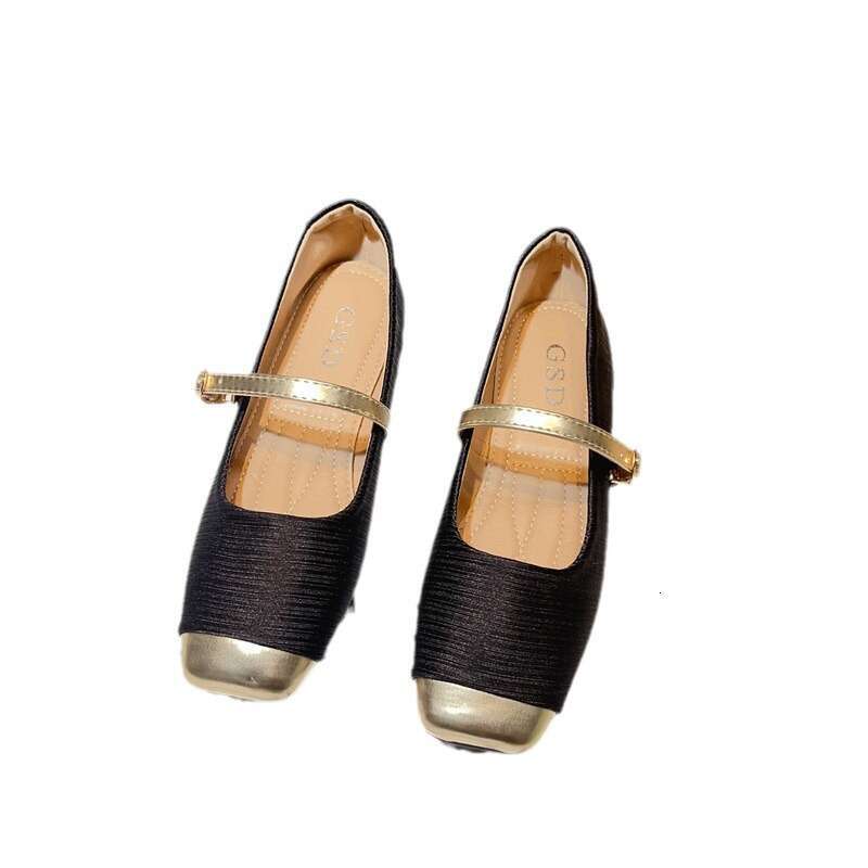 French Flat Bottomed Versatile Mary Jane Shoes For Women, Korean Version, New Spring And Autumn Dress, Small Fragrant Style, One-Piece Temperament, Si