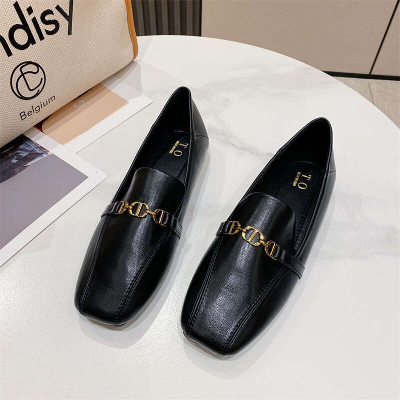 Little Leather Women In Spring 2023, Flat Bottomed Loafers For Lazy People, One Foot On A British Style Daily Single Shoe, Plus Size Shoes