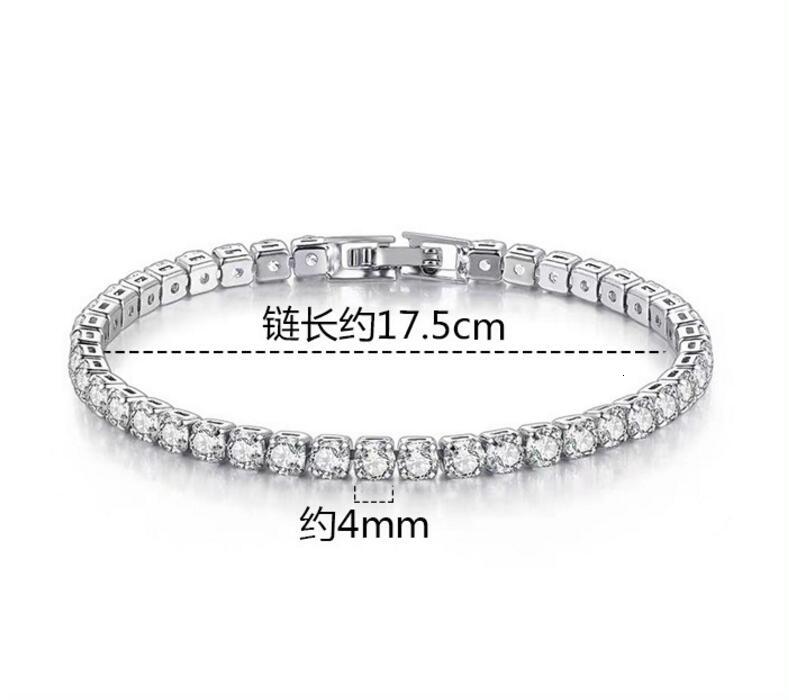 3mm 4mm Moissanite Tennis Bracelet Full Dia GRA Sier Plated Wedding Party Jewelry Bracelets for Women Man