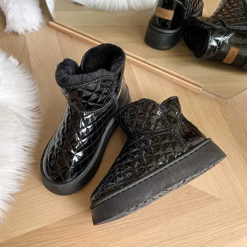Boots Designer Snow Warm Plush Flat Shoes Winter Doc Martines Womens Ankle Boots Xw6.5 Booties