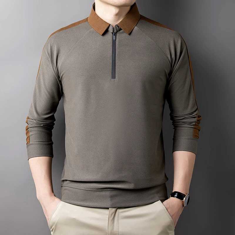 Mens Business and Leisure Long Slip T-shirt Summer Comfortable and Breathable Pure Cotton Top W241104