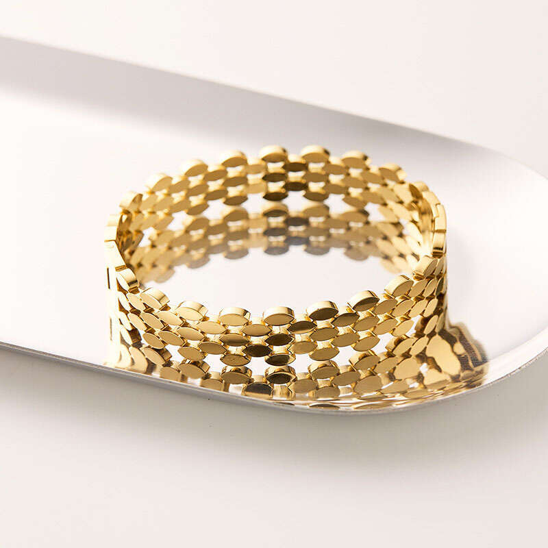 Steel Stainless Hot Fashion New Jewelry 2025 Honeycomb Bracelet for Woman's Jewelry Gold Color Wristband Bangles Party Gift