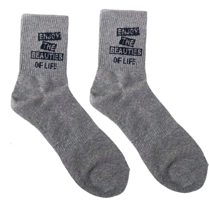 shanshi men socks Korean Autumn New Hip Hop Sports Trend Men's COZY East Gate Middle Tube Letter Long Cotton Socks