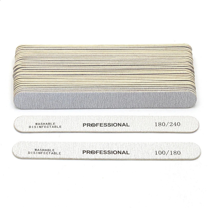 100Pcs Wooden Nail File Professional Sanding Buffer Files 100180240 Double Side For Salon Manicure Pedicure UV Gel Tips Tools 241105