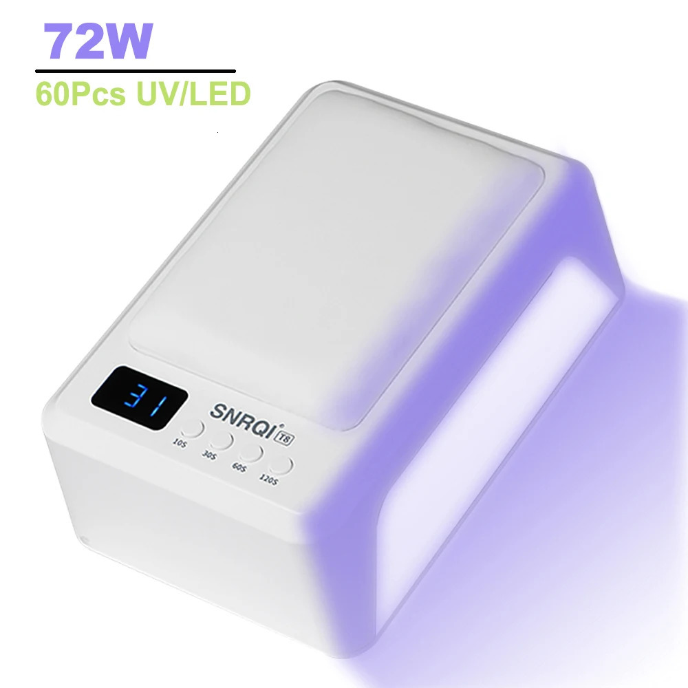 Professional Nail Lamp With Hand Pillow 72W Nail Dryer Lamp for Manicure 60 LEDs Automatic Sensing UV LED Nail Lamp for Nail Art 241104
